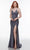 Alyce Paris - 61156 Shirred Trumpet Evening Gown Prom Dresses 000 / Gunmetal