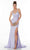 Alyce Paris - 61156 Shirred Trumpet Evening Gown Prom Dresses 000 / Ice Lilac