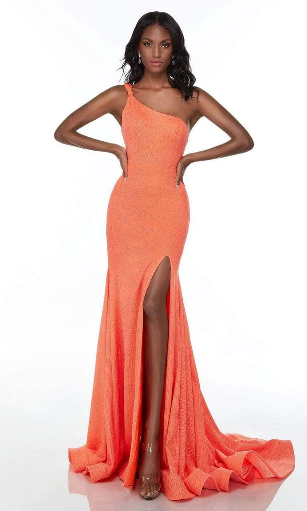 Alyce Paris - 61158 Textured Fabric Asymmetric Gown Alyce Paris - 61158 Textured Fabric Asymmetric Gown
