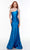 Alyce Paris - 61171 Asymmetrical Bodice Gown Special Occasion Dress 000 / Santorini