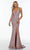 Alyce Paris - 61175 Jewel Strewn Gown With Slit Special Occasion Dress 000 / Cashmere Rose