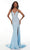Alyce Paris - 61175 Jewel Strewn Gown With Slit Special Occasion Dress 000 / Glacier Blue