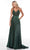 Alyce Paris - 61197 Metallic Beaded Gown With Slit Special Occasion Dress 000 / Forest