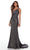 Alyce Paris - 61208 Asymmetric Cutout Back Long Gown Prom Dresses 000 / Gunmetal