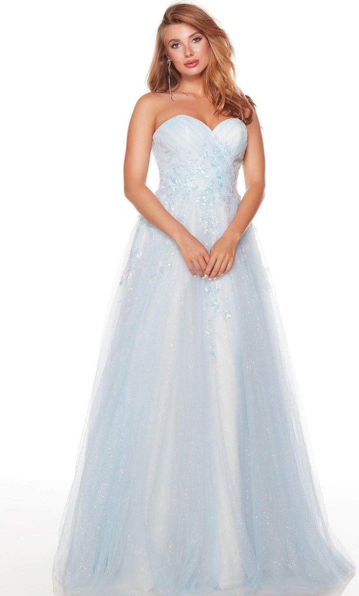 Alyce Paris 61292 - Sweetheart Glitter Tulle Prom Gown Evening Dresses 000 / Light Blue