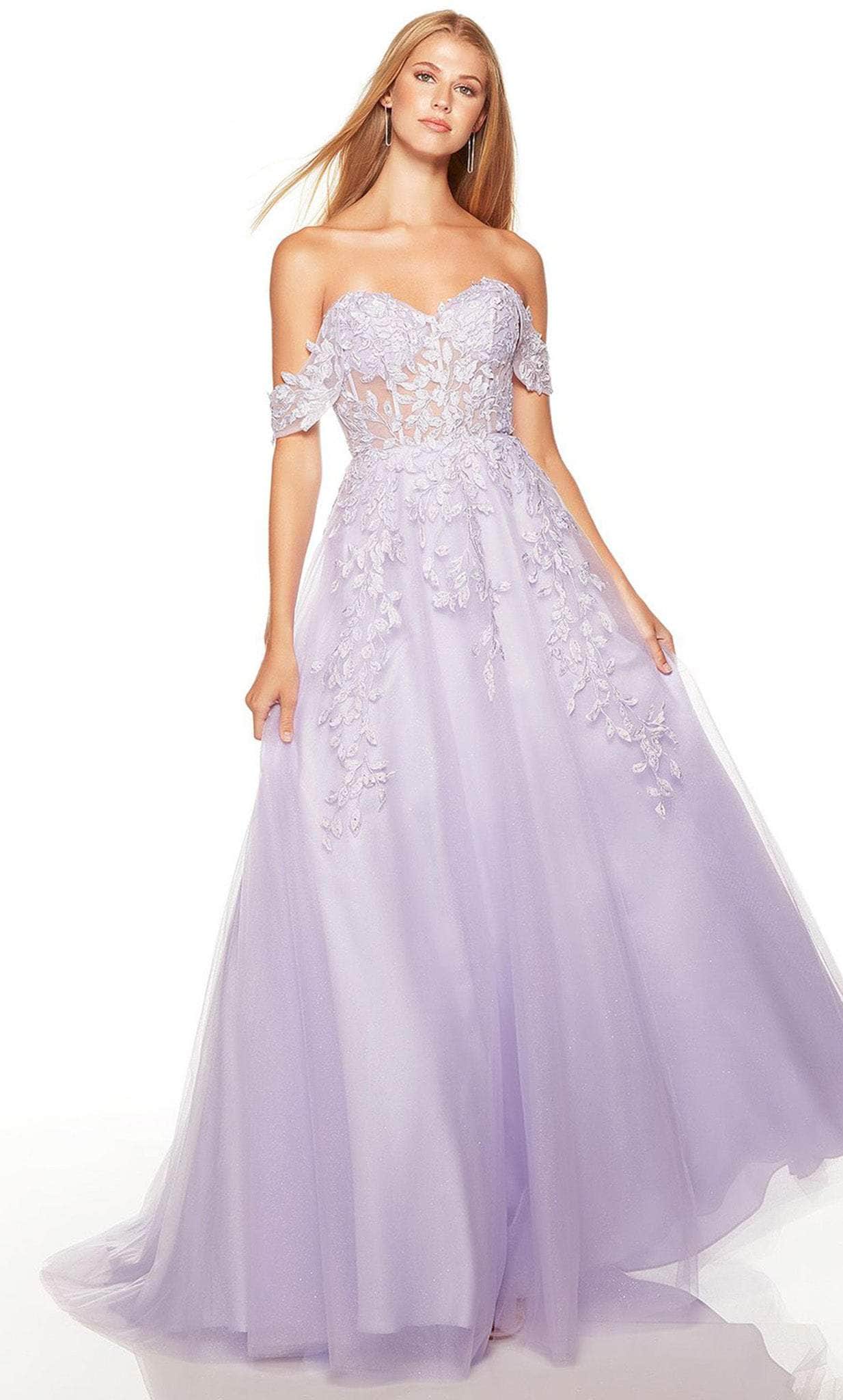 Alyce Paris 62178 - Strapless Floral Applique Corset Gown main image 1