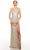 Alyce Paris 61356 - Sleeveless Open Back Evening Dress Special Occasion Dress 000 / Silver-Gold Ombre