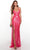 Alyce Paris 61361 - Beaded Plunging V-Neck Prom Gown Special Occasion Dress 000 / Electric Fuchsia