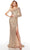 Alyce Paris 61376 - One Sheer Long Sleeve Evening Gown Special Occasion Dress 000 / Gold
