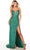 Alyce Paris 61387 - Plunging V-Neck Sheath Evening Gown Special Occasion Dress 000 / Jade