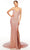 Alyce Paris 61390 - Sequin Cowl Neck Evening Dress Special Occasion Dress 000 / Vintage Opal