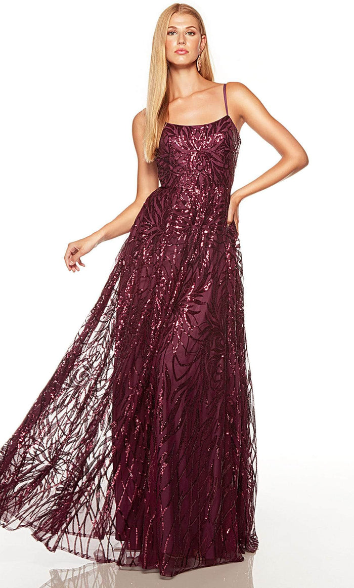 Alyce Paris 61423 - Sleeveless Scoop neck Prom Gown Special Occasion Dress 000 / Black Cherry