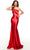 Alyce Paris 61441 - Asymmetric Cutout Prom Gown Evening Dresses 000 / Red