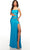 Alyce Paris 61450 - Cutout Evening Dress with Slit Evening Dresses 000 / Ocean