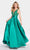Alyce Paris - Beaded Plunging V-Neck Mikado A-Line Gown 60224 - 1 pc Claret in Size 6 Available CCSALE 14 / Emerald