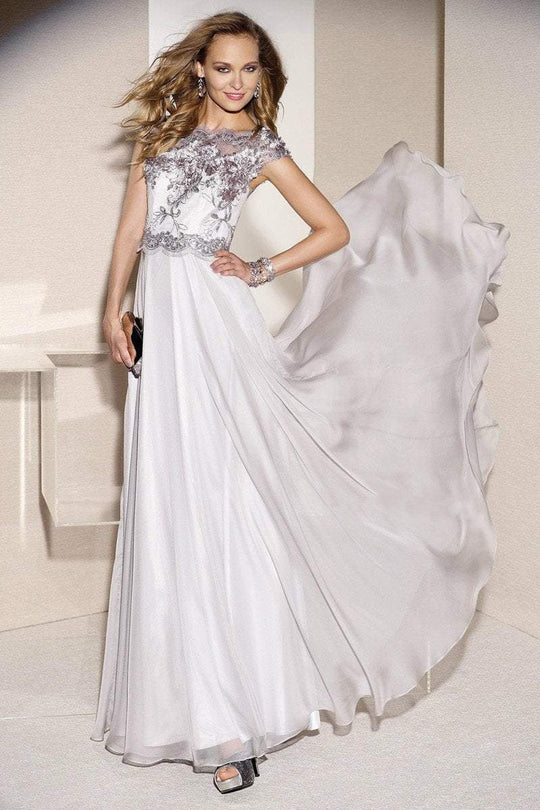 Alyce Paris Bedazzled A-line Dress in Silver 29654 CCSALE 4 / Silver