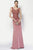 Alyce Paris Cap Sleeve Jeweled Lace Crepe Gown 27105 CCSALE 4 / Dusty Rose
