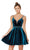 Alyce Paris Embellished Deep V-neck Velvet A-line Dress 4008 - 1 pc Teal in Size 0 Available CCSALE 6 / Teal