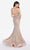 Alyce Paris - Embellished Plunging Illusion Mermaid Gown 60233 - 1 pc Silver In Size 0 Available CCSALE 0 / Silver
