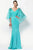 Alyce Paris - Embellished V-Neck Mother of the Bride Gown with Sheer Capelet 27170 CCSALE 24 / Jade