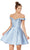 Alyce Paris Sleek Off Shoulder Mikado A-Line Dress 3766 - 1 Pc. French Blue in size 18 Available CCSALE 18 / French Blue