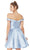 Alyce Paris Sleek Off Shoulder Mikado A-Line Dress 3766 - 1 Pc. French Blue in size 18 Available CCSALE