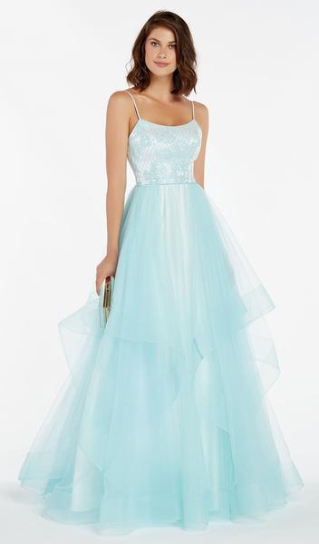 Alyce Paris - Sleeveless Scoop Neck Jacquard Ballgown 60359