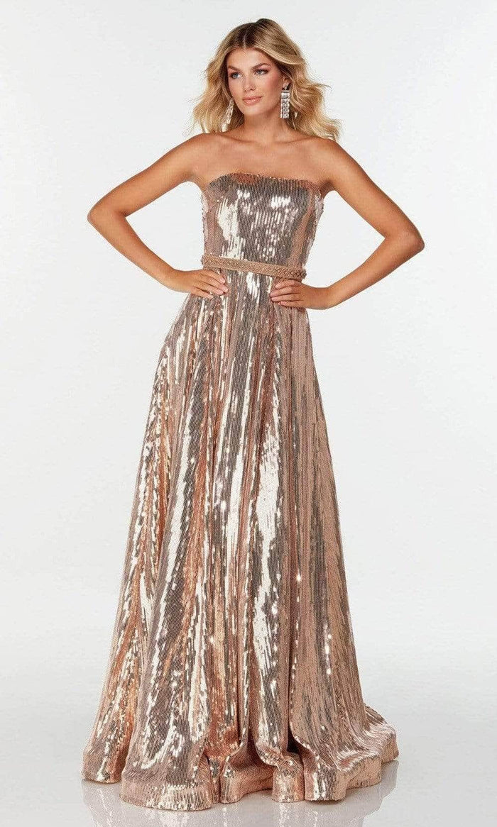 Alyce Paris - Strapless Sequin Prom Dress 61233 - 1 pc Rose Gold in Size 20 Available CCSALE 20 / Rose Gold