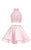 Alyce Paris Two Piece Halter Lace Mikado Cocktail Dress 3735 CCSALE 00 / Blush Pink
