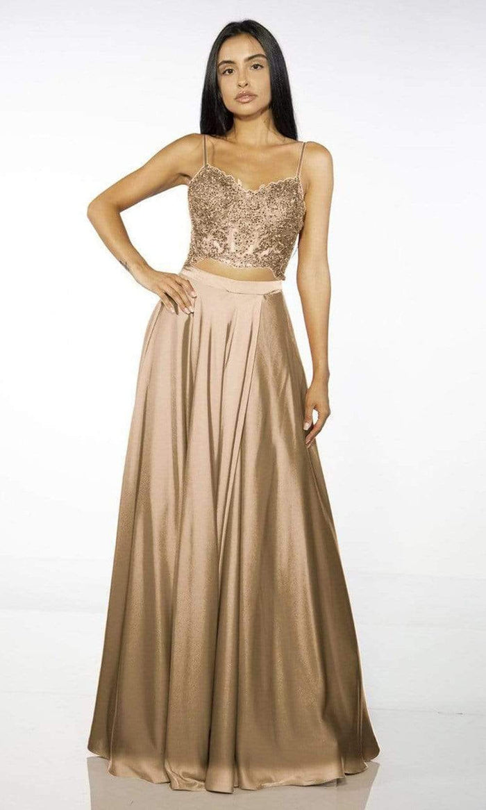 Alyce Paris - Two Piece Ornate Bodice Dress 60777 - 1 pc Rosegold In Size 0 Available CCSALE 0 / Rosegold