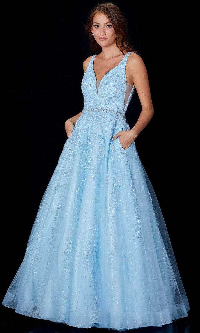 Amarra 87236 - Sequin A-Line Prom Dress Special Occasion Dress 00 / Ice Blue