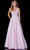 Amarra 87310 - Sleeveless Low-cut V-neck Prom Dress Special Occasion Dress 00 / Light Pink