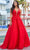 Amarra 88510 - V-Neck Embellished Ballgown Special Occasion Dress 00 / Red