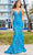 Amarra 88554 - Plunging V-Neck Evening Gown Special Occasion Dress 00 / Bright Blue