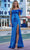 Amarra 88566 - Feathered Sleeve Sequin Prom Gown Special Occasion Dress 00 / Royal Blue