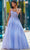 Amarra 88570 - Floral Embellished Sleeveless Ballgown Special Occasion Dress 00 / Periwinkle