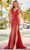 Amarra 88581 - Sequined High Slit Prom Gown Special Occasion Dress 00 / Red