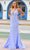 Amarra 88587 - Plunging Deep V-Neck Evening Gown Special Occasion Dress 00 / Periwinkle