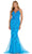 Amarra 88588 - V-Neck Leaf Appliqued Prom Gown Special Occasion Dress 00 / Peacock