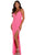 Amarra 94116 - Plunging Neck High Waist Dress Evening Dresses 00 / Neon Pink