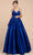 Andrea and Leo A0082 - V-Neck Pleated A-Line Evening Gown Evening Dresses 2 / Royal