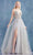Andrea and Leo - A0672 Illusion Beaded Bodice Tulle A-Line Gown Bridesmaid Dresses 2 / Lt Gray