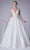 Andrea and Leo - A0696 Floral Appliqued Beaded V Cut Bodice Ballgown Prom Dresses 2 / Off White