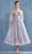 Andrea and Leo - A0862 Embroidered Lace Long Sleeve A-Line Dress Prom Dresses 2 / Moonlight Blue