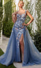 Andrea and Leo A0894 - Embroidered Overskirt Prom Dress Prom Dresses 2 / Paris Blue