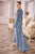 Andrea and Leo - A0997S Pearl Embellished Illusion Sleeve High Low Dress Evening Dresses 2 / Dusty Blue