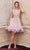 Andrea and Leo - A1012 Multi-Beaded Fit And Flare Feather Hem Dress Cocktail Dresses 2 / Mauve