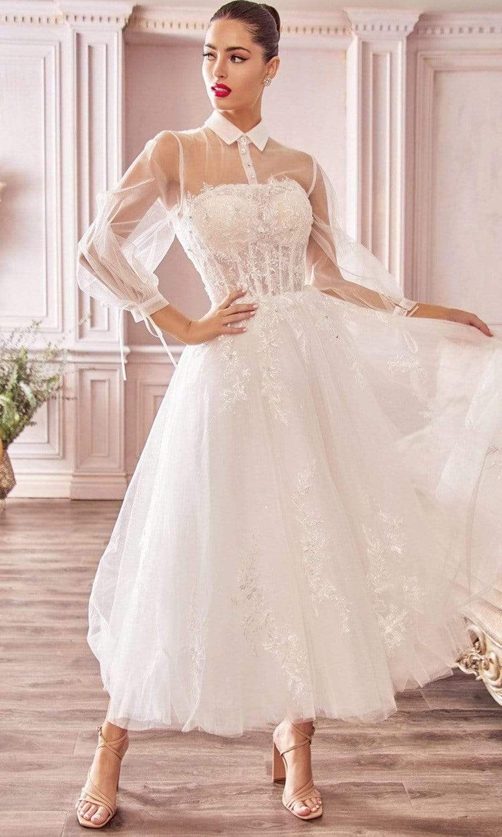 Get Elegant Wedding Gowns & Dresses with Sheer Overlay – Dress the  Population