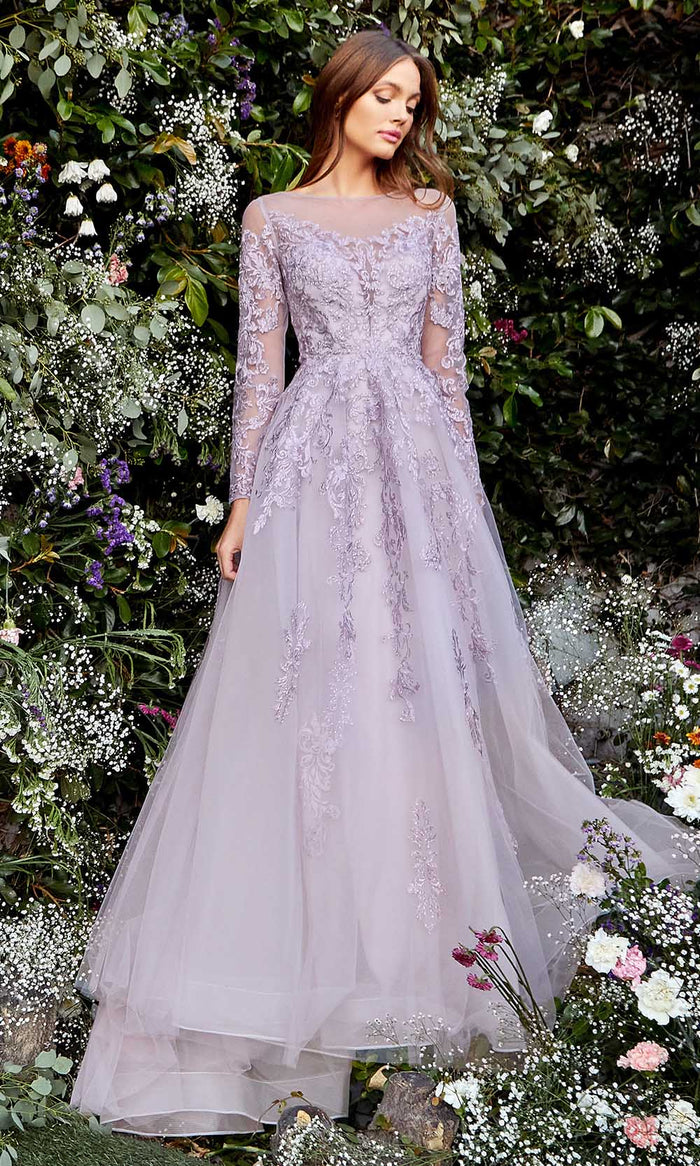Andrea and Leo - A1024 Enchanting Embellished A-Line Dress Mother of the Bride Dresses 2 / French Violet