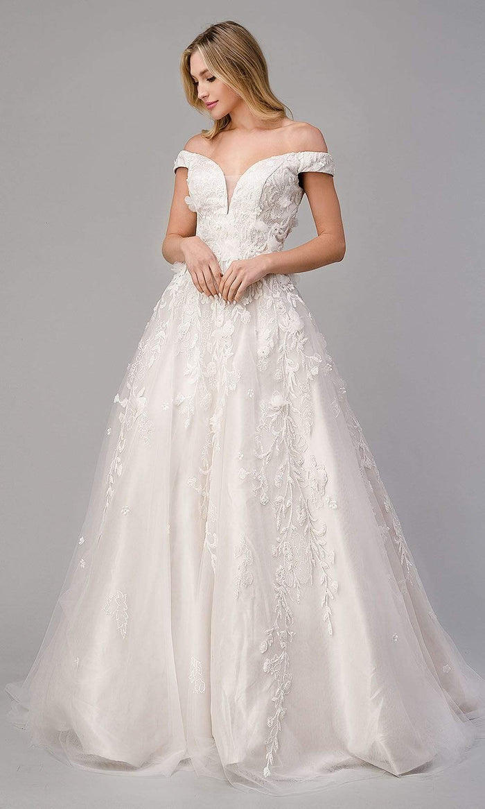 Andrea and Leo - A1027W Off Shoulder Embroidered Bridal Gown Special Occasion Dress